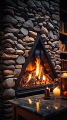 Fototapeta premium Fireplace and stones