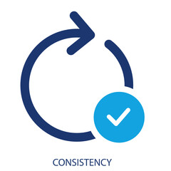 A blue curved arrow forms a partial circle, with a checkmark inside a blue circle placed at the lower right side © Sakeba