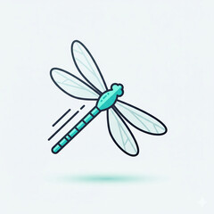 dragonfly on white background