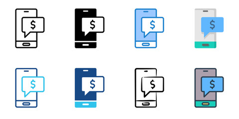 Mobile Payments icon set multiple style collection 
