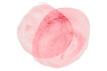 Pink watercolor circle pattern isolated on transparent background