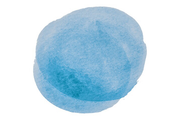 Light blue circle pattern watercolor, isolated on transparent background.