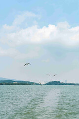 Scenic View Of Yuantouzhu Park At Taihu Lake Wuxi Jiangsu Province