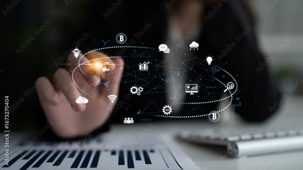 Poster digital business ecosystem integrating multiple business, ecosystem, and technology elements in a se
