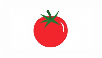 Stylized Tomato Art with Stem