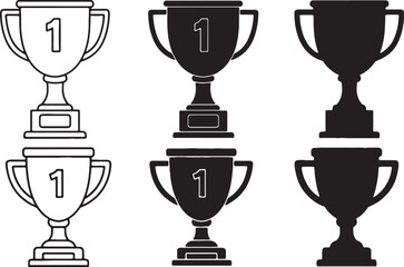 Illustrations showcase first place trophies, representing success, recognition, and the pursuit of excellence in various contests.