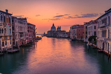Grand Canal View at Sunset from Accademia Bridge