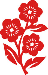 Chinese New Year 2026, the year of the Horse, red and gold line art characters, simple hand-drawn Asian elements with craft (Chinese translation: Happy Chinese New Year 2026, year of the Horse)