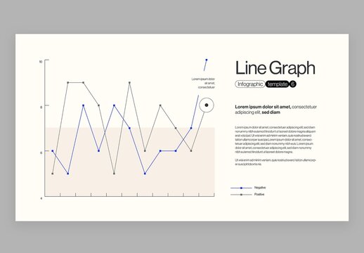 Line Graph Chart Infographic in Modern Corporate Business Presentation Style
