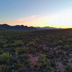 Obraz premium Desert landscape at sunset