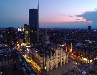Fototapeta premium Cityscape at twilight