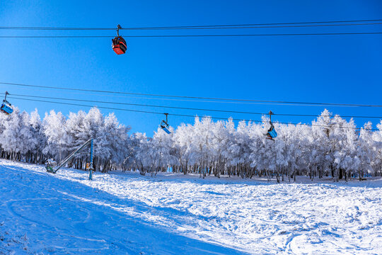 Winter Landscape at Chongli Wanlong Ski Resort Snow Scene