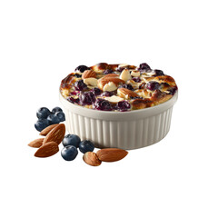 Delicious Blueberry Almond Bake in White Ramekin