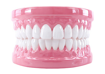 Obraz premium Dental model with white teeth, isolated on transparent background