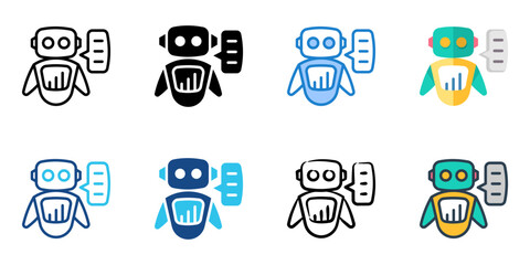 Robot Advisors icon set multiple style collection 
