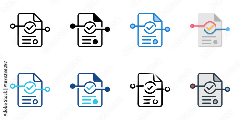 Poster smart contracts icon set multiple style collection