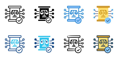 RegTech Compliance icon set multiple style collection 
