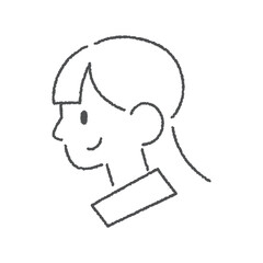 横向きの女性のアイコンイラスト