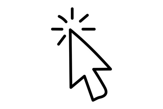 Hand drawn computer mouse click cursor gray arrow icons set and loading icons. Cursor icon illustration