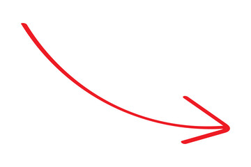 Hand drawn arrow icon illustration, doodle style arrow symbol for direction highlight and emphasize on transparent png