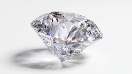 Sparkling diamond against white for clarity International Jewelry Day.