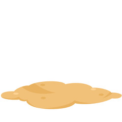 Flat vector illustration of yellow sand pile. Perfect for desert theme, background, outdoor scene, nature projects, and decoration.