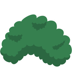 Flat illustration of green bush plant with rounded shape. Perfect for landscape design, park, garden, and ecology decoration.
