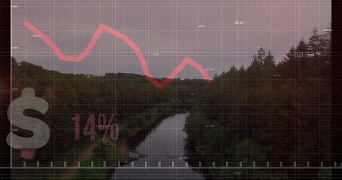 This is a 4k video of a river with green bush