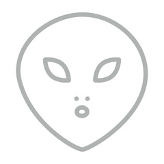 Alien Vector Line Grey Icon Design