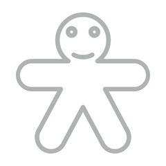 Ginger Bread Vector Line Grey Icon Design