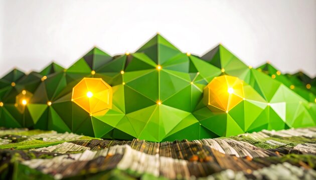 Abstract green geometric landscape