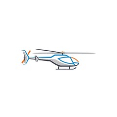 Blue and Gray Helicopter Illustration