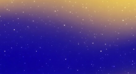 Fototapeta premium Sparkling stars against a gradient of deep blue to golden yellow sky