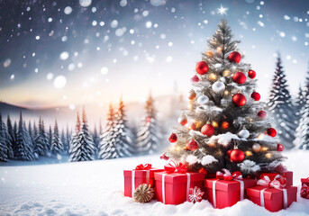 christmas tree with gifts