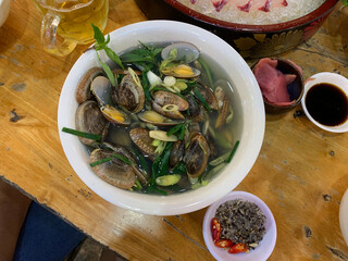  Abalone sashimi decorated with lime and greens