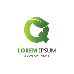 Letter Q Leaf Logo Template