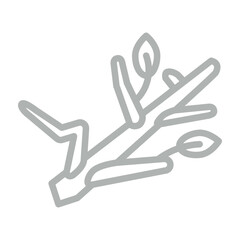Branch Vector Line Grey Icon Design