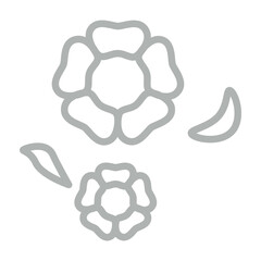 Sakura Vector Line Grey Icon Design