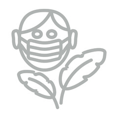 Seasonal Allergies Vector Line Grey Icon Design