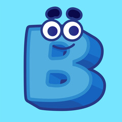 Cartoon Alphabet Letter B Vector Illustration