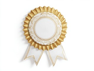 Emphasizing accomplishment, the gold award ribbon features decorative details with a blank center ideal for personalization. The elegant design complements various recognition events.