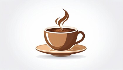 Obraz premium Coffee Cup Logo on White Background