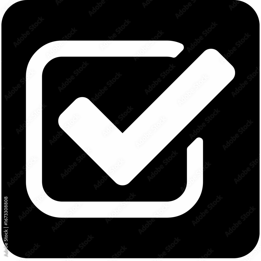Poster check mark symbol for correct yes and approved actions
