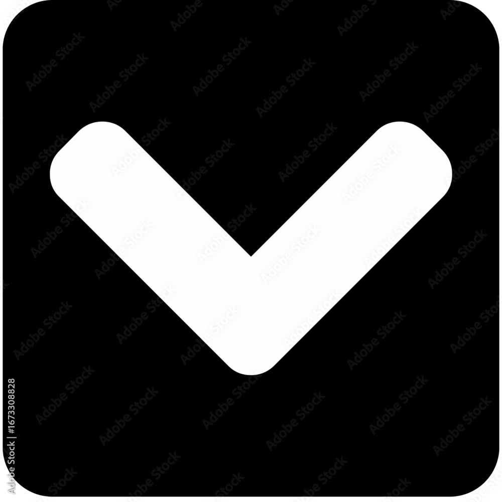 Poster chevron arrow pointing down for compact navigation and menus
