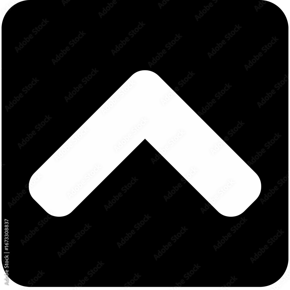 Poster chevron arrow pointing up for compact navigation and collapse