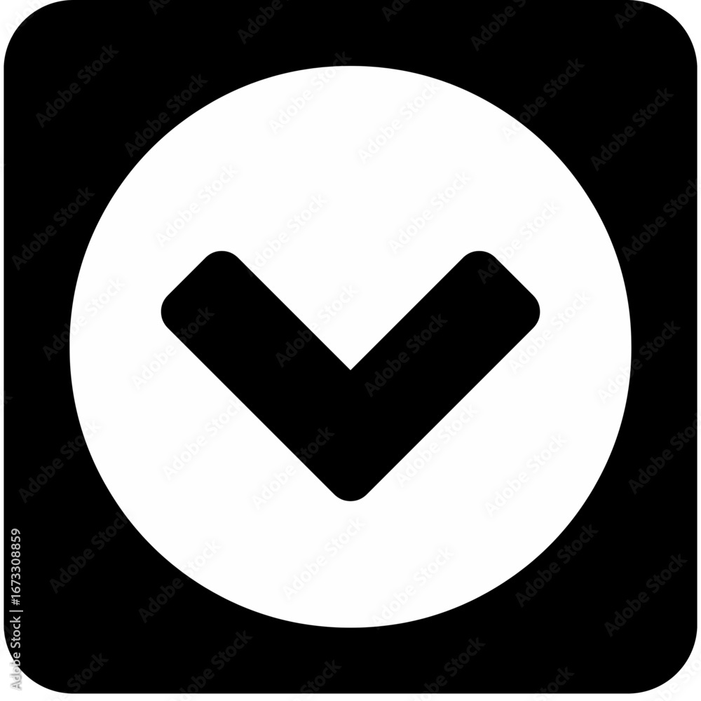 Poster chevron sign pointing down for more content and dropdowns