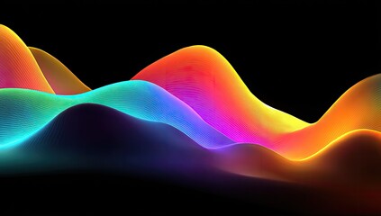 Abstract vibrant wave patterns in glowing colors