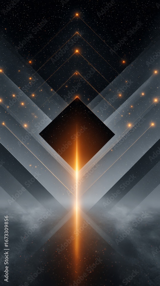 Poster dark orange abstract background with triangle, modern design for websites and presentations.