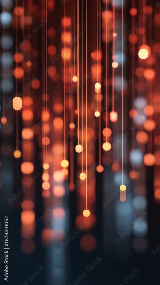 Poster mesmerizing array of glowing lights, a stunning display of illumination and design.