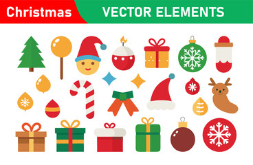 Fototapeta premium Festive Christmas Vector Elements Collection for Holiday Designs and Decorations